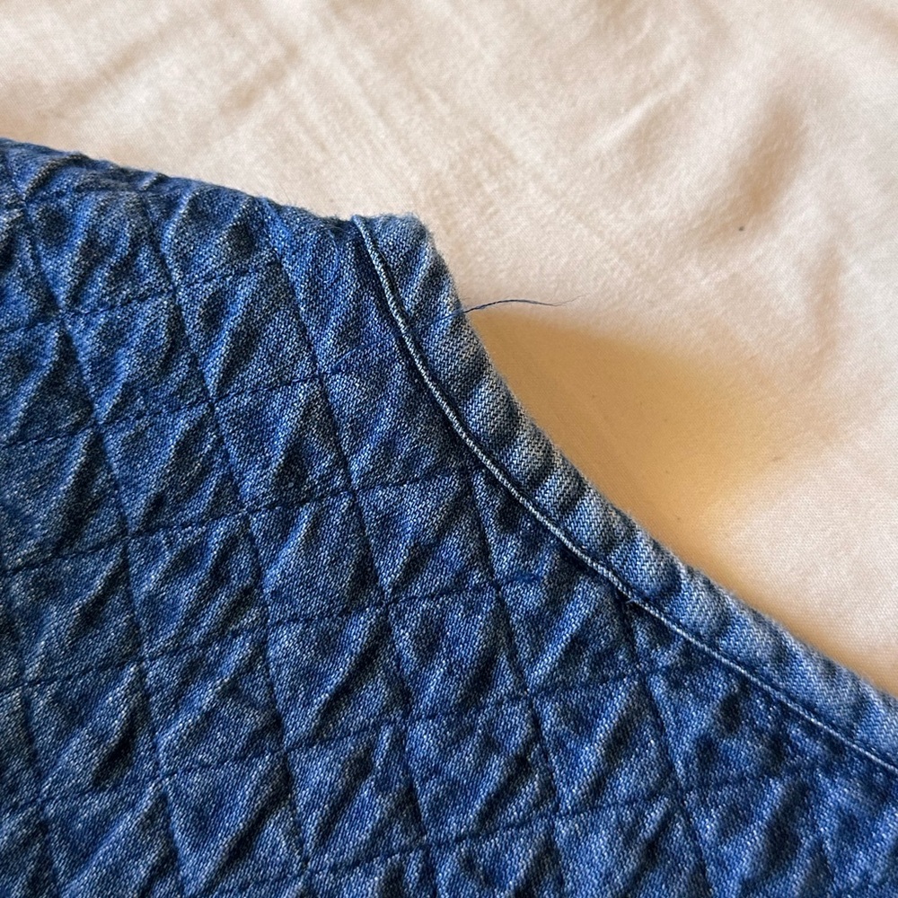 Striped Blue Button Down Vest - image 7